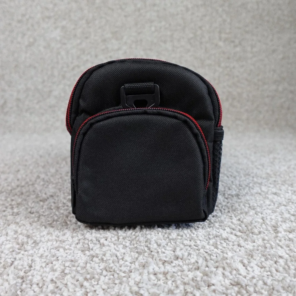 Commander Camera Bag Black with Red Trim‎ Padded Shoulder Strap Case